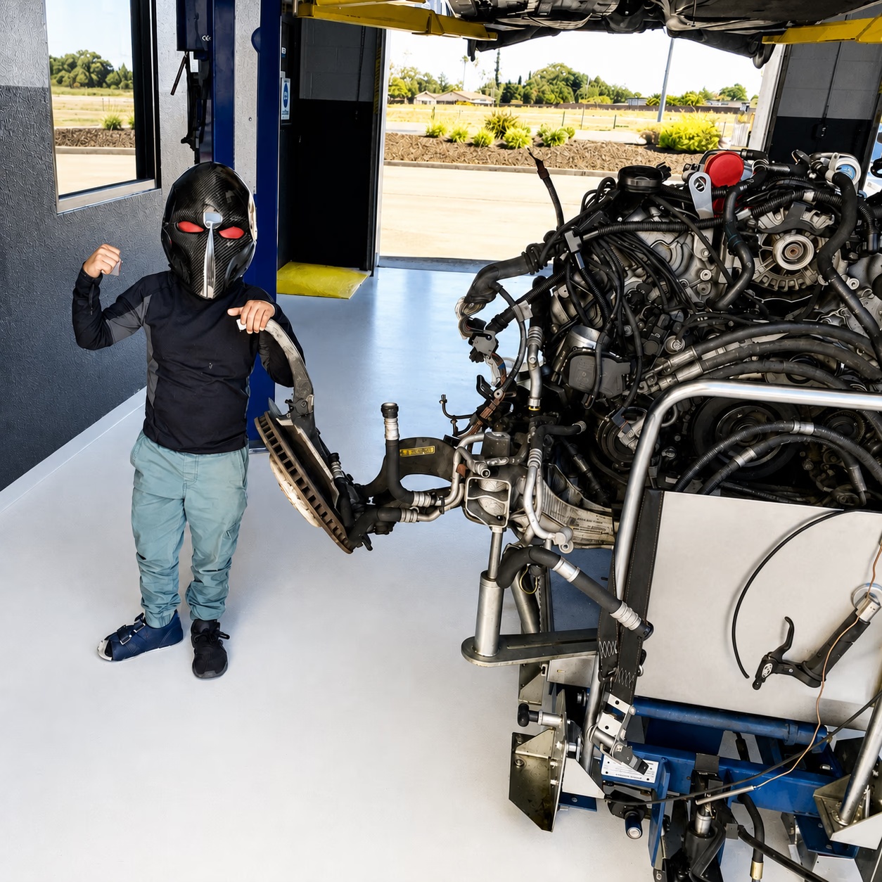 Technicians completing engine repair work at Multi Tech Auto