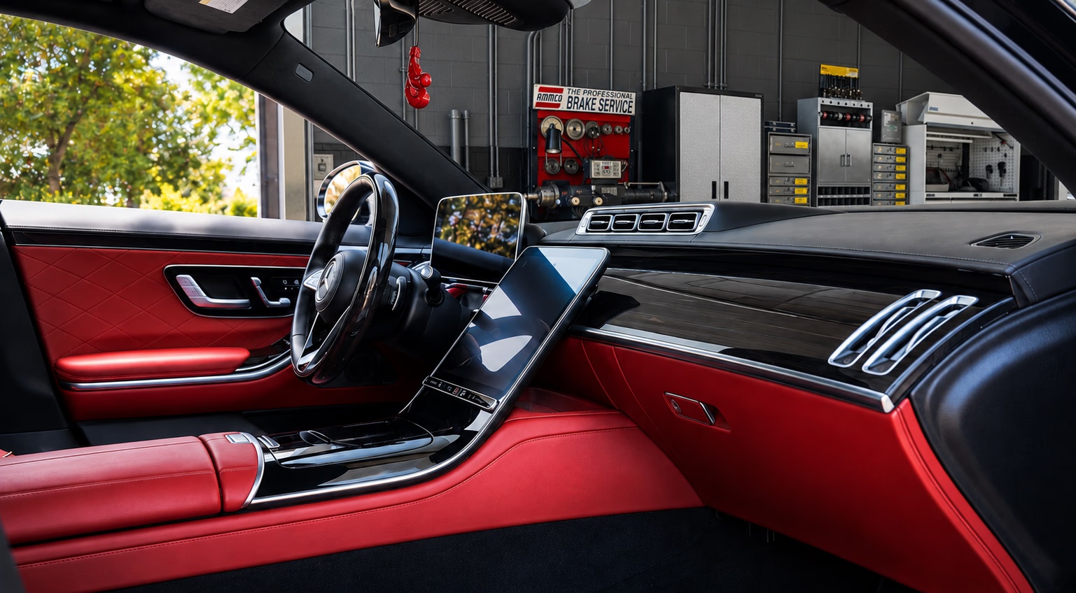 Mercedes-Benz interior beside the Multi Tech Auto workshop